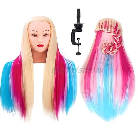 Hair Dummy Mannequin Head for Hair Styling Practice 30 Inch Yaki Hair Cutting, Curling & Straightening